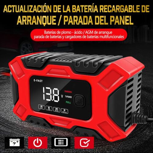 Cargador Rápido Para Inteligente Batería De Coche 12v 6a rojo/negro
