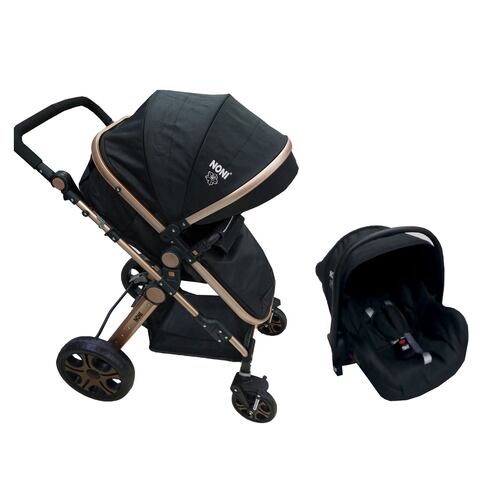 Carriola Angelin 3 en 1 con Portabebe Negra.