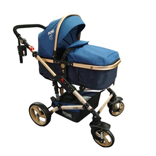 Carriola Angelin con Portabebe De Lujo con Amortiguador Sistema De Viaje Azul.