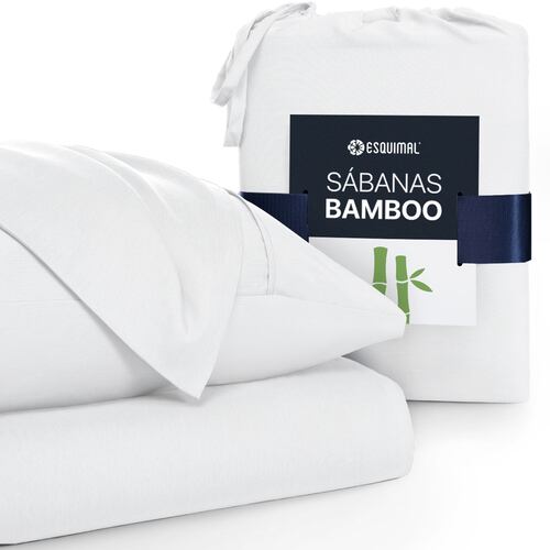 Sábanas Matrimonial De Bambú / Bamboo Ultra Suaves Y Frescas Blanco ESQUIMAL.