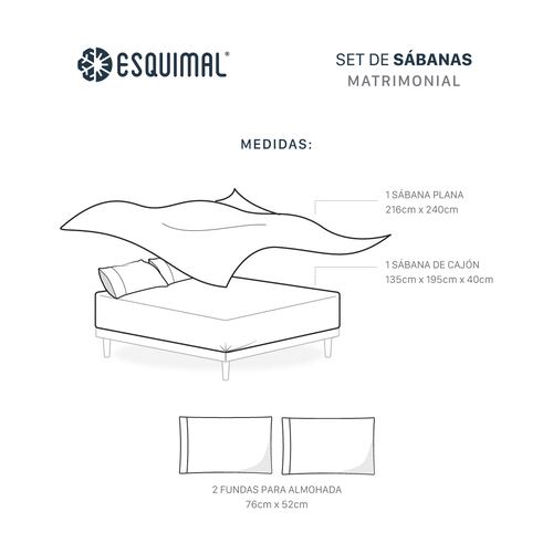 Sábanas Matrimonial De Bambú / Bamboo Ultra Suaves Y Frescas Blanco ESQUIMAL.
