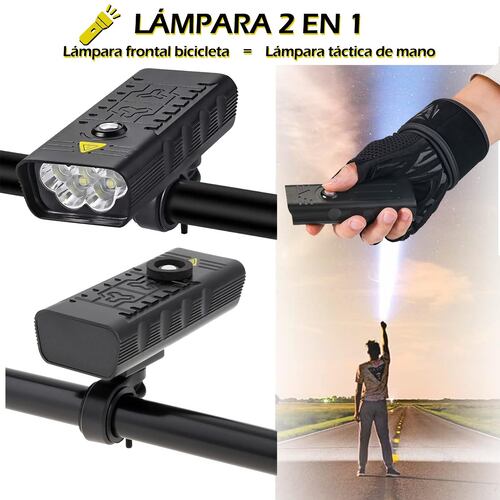 Lámpara Para Bicicleta Bici Moto Luces Casco Usb Batería Recargable 10,000 mAh Powerbank.