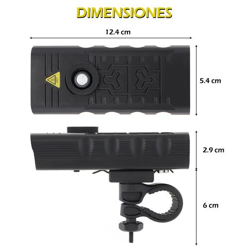 Lámpara Para Bicicleta Bici Moto Luces Casco Usb Batería Recargable 10,000 mAh Powerbank.