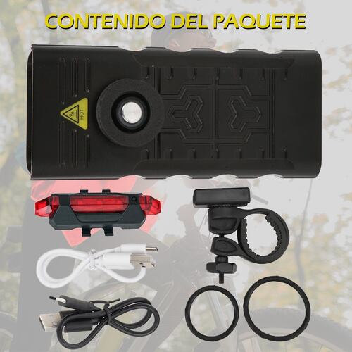 Lámpara Para Bicicleta Bici Moto Luces Casco Usb Batería Recargable 10,000 mAh Powerbank.