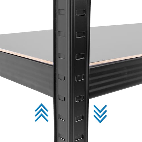 Onof Estante Metálico Rack Organizador para Hogar de 5 Niveles Rectangular - Negro.