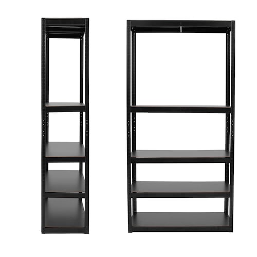 Onof Estante Metálico Rack Organizador para Hogar de 5 Niveles Rectangular - Negro.