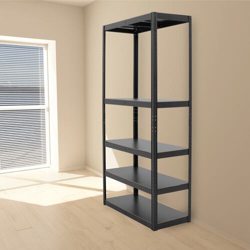 Onof Estante Metálico Rack Organizador para Hogar de 5 Niveles Rectangular - Negro.
