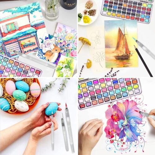 Conjunto De Acuarelas Con Estuche De Metal, 100 Colores