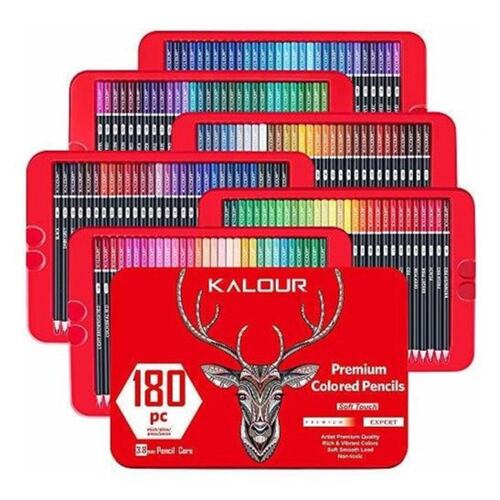 Lapices De Colores 180 Piezas Para Artistas Estuche rojo
