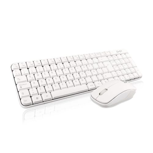 Kit Ghia GT4000 de Teclado y Mouse, Inalámbrico, Blanco
