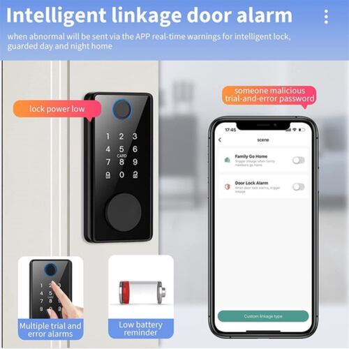 Digital Cerradura Electrónica Inteligente Seguridad Huella Negro