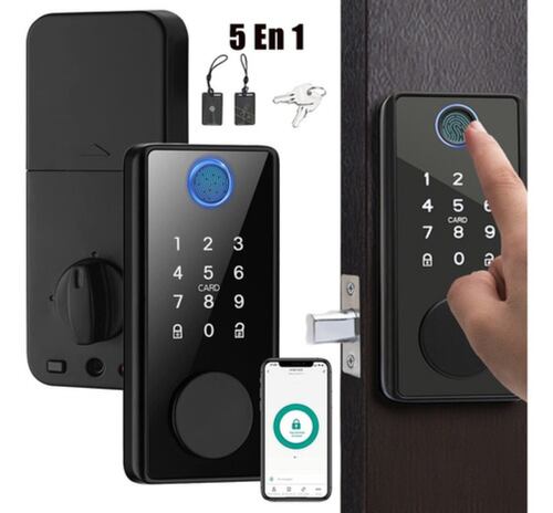 Digital Cerradura Electrónica Inteligente Seguridad Huella Negro