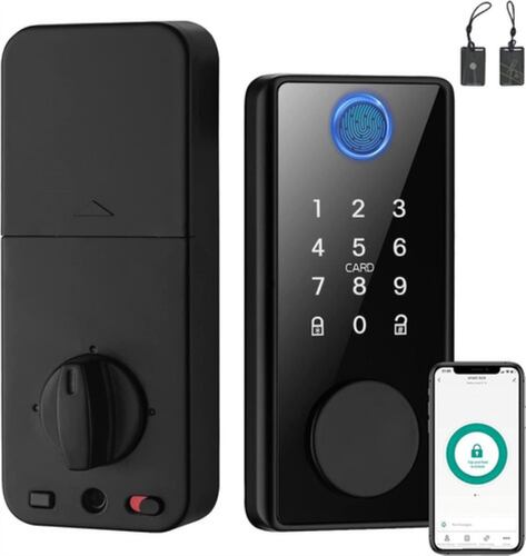 Digital Cerradura Electrónica Inteligente Seguridad Huella Negro