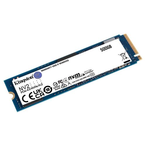 Unidad de Estado Sólido Kingston NV2 de 500 GB, M2 2280, NVMe PCIe Gen 4X4, 3500/2100 MB/s.