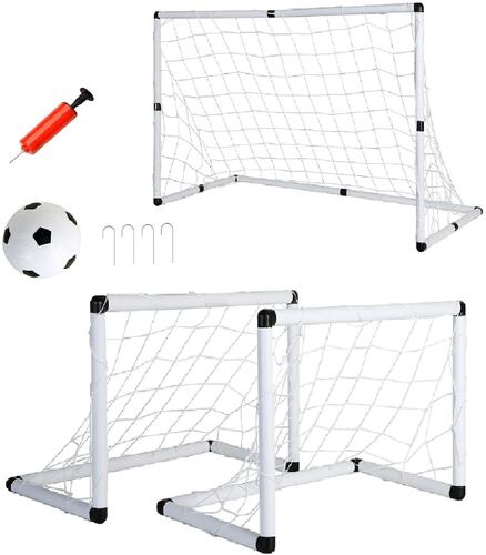 Porteria Infantil 2en1 para Niños Balon Red Bomba de Aire  - Blanco.