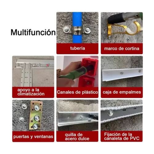 Pistola De Clavos Para Pallets Fijacion Portátil 130 Clavos ROJO