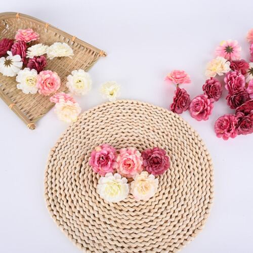 50 Cabezas Flores Rosa Artificial Decoración Boda Fiesta 5cm rosa