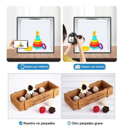 Caja De Luz Para Fotografía Plegable De 25cm 12x3 negro