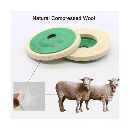 10 Almohadillas Para Pulir Ruedas De Lana De 4 Pul beige verde
