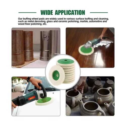 10 Almohadillas Para Pulir Ruedas De Lana De 4 Pul beige verde