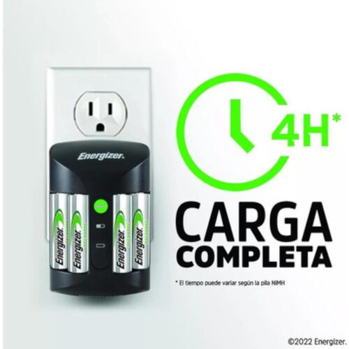 Cargador Pilas PRO Energizer Recargables + 2 AA 1300 mAh.