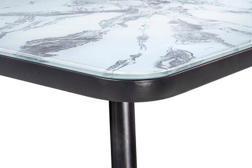 Comedor Max Café 4 Sillas Rectangular Tubular y Cubierta Formica Marmoleado.