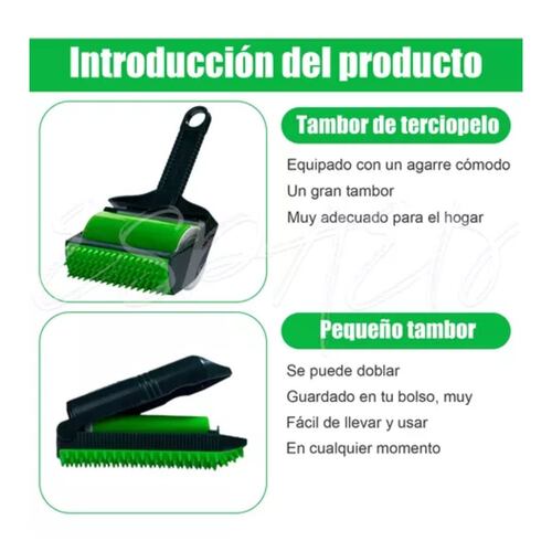 Cepillo Rodillo Removedor De Pelusa Pelo Perro Gato Reusable VERDE