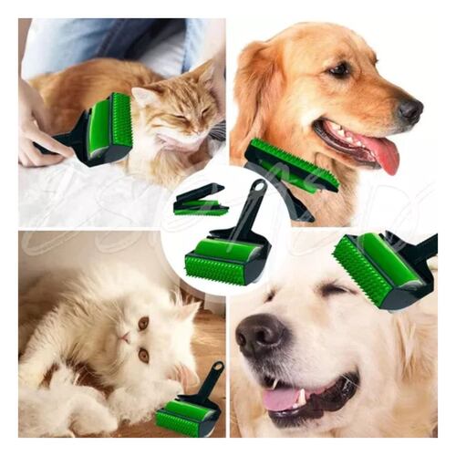 Cepillo Rodillo Removedor De Pelusa Pelo Perro Gato Reusable VERDE