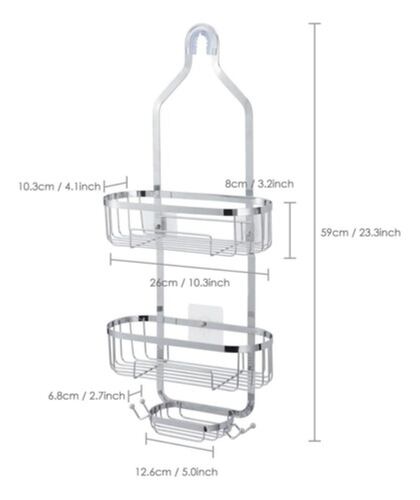 Estantes Organizador Ducha Y Jaboneras Accesorios Para Baño Gris