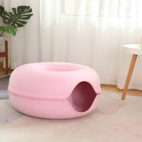 Cama Túnel De Dona Grande Cueva Para Gatos - Perros Chicos rosa