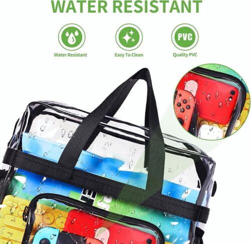 Bolsa Tote Transparente Aprobada Viaje Trabajo Deportivos transparente/negro