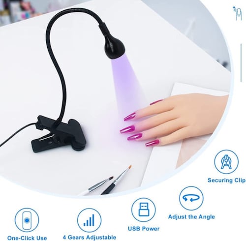 Lámpara LED De Escritorio Con Clip – Cuello Flexible 360°, Luz Para Uñas Y Lectura, USB
