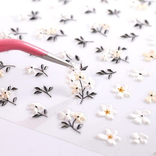 Decoración De Uñas Stickers Uñas 5d Flore Arte Calcomania 4 hojas