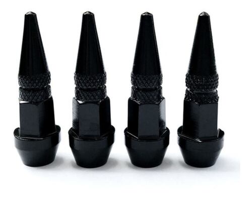 4pzs Picos Pivote Cubre Válvula Alumini 4.5cm Auto Moto Bici Negro