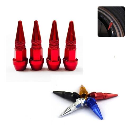 4pzs Picos Pivote Cubre Válvula Alumini 4.5cm Auto Moto Bici Negro