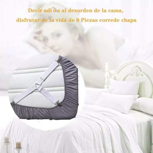 Cinturones Elásticos Para Sujetar Sábanas, Sujetahojas Clip Blanco