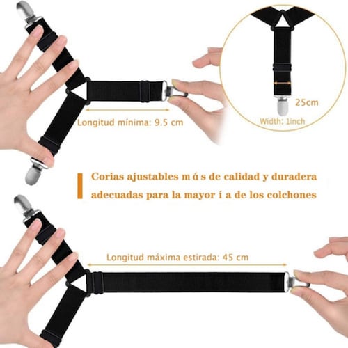 Cinturones Elásticos Para Sujetar Sábanas, Sujetahojas Clip Blanco
