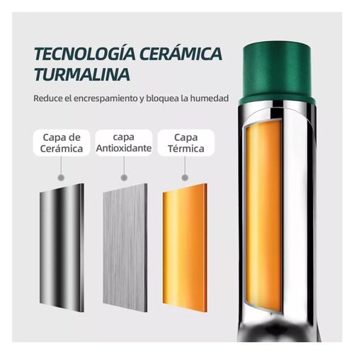 Rizadora De Cabello Cerámica 40mm Ferro Tenaza Pelo Verde Fuerte