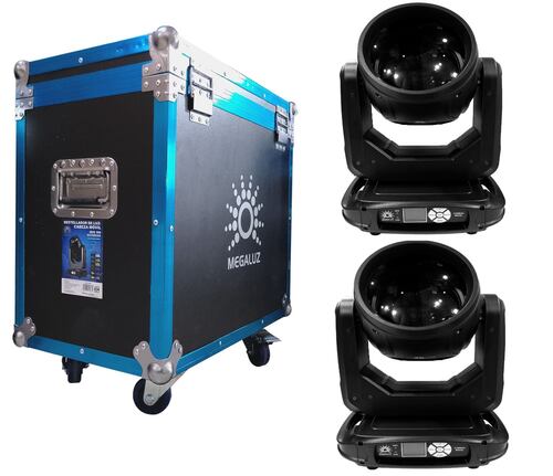 Juego De Cabeza Movil 295w MEGALUZ IRIS 300 beam 12r  Incluye Case.