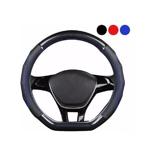 Funda Para Volante Fibra De Carbono Gama Alta Forma D Azul
