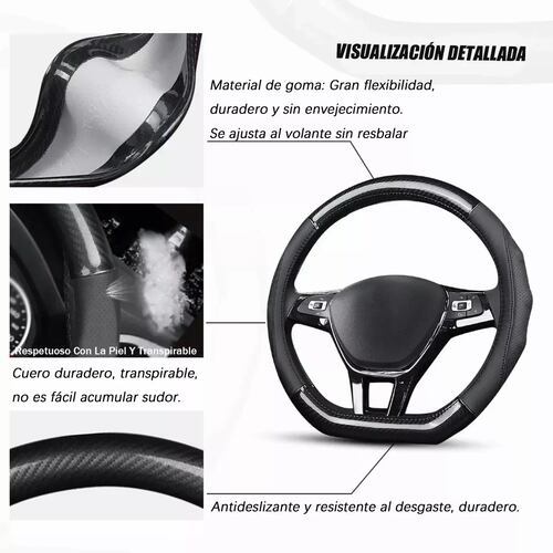 Funda Para Volante Fibra De Carbono Gama Alta Forma D Azul