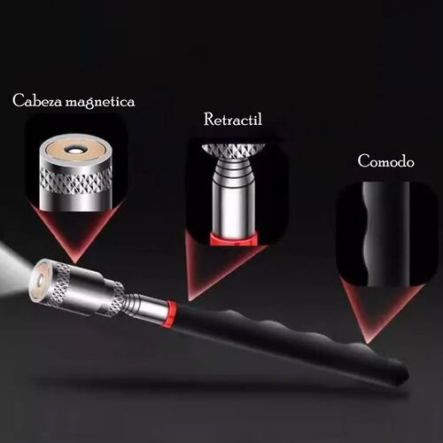 Varilla hierro magnética telescópica reparación inspección automotriz herramienta hogar tornillo