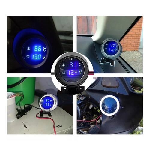 Voltímetro Medidor De Temperatura De Agua De Auto 2 En 1