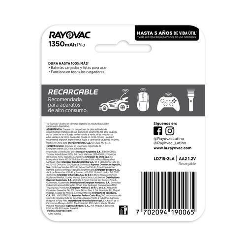 Pilas Baterias Recargables Rayovac 4AA 1350mAh + 4AAA 650mAh.