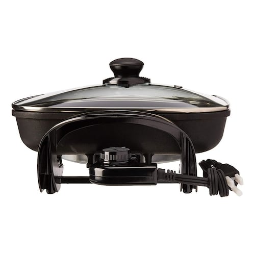 Sartén Eléctrico Oster Color Negro Modelo 2188812 Tapa de Vidrio Antiadherente.