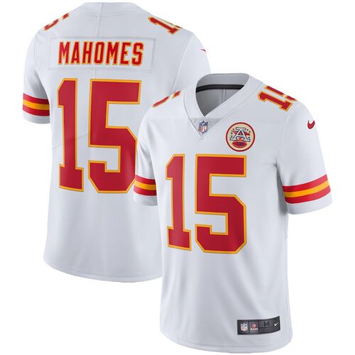 Fantastico! Jersey Jefes Kansas City Chiefs BORDADO Mahomes 15 Blanco Visita Talla M
