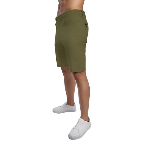 Bermuda De Gabardina Color Verde Militar Para Hombre CHB Chili Beans Clothing Co..