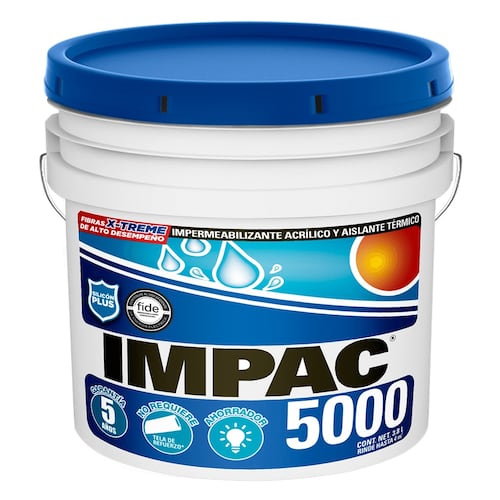 Impermeabilizante Acrilico Fibratado 5 Años blanco Impac5000