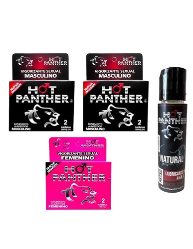 Combo 6 pastillas Hot Panther (Hombre, Mujer) más lubricante intimo - Estimulador de la potencia Femenina y Masculina..