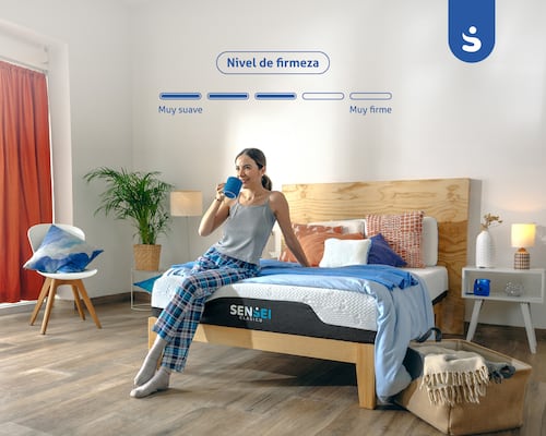 Colchón de Memory Foam Matrimonial SenSei, empacado al vacío y entregado en caja
